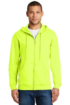 SAFETY GREEN 993M jerzees-nublend full-zip hooded sweatshirt