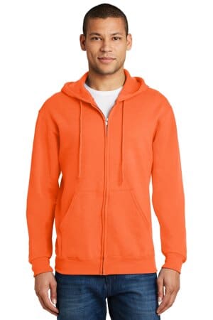 SAFETY ORANGE 993M jerzees-nublend full-zip hooded sweatshirt
