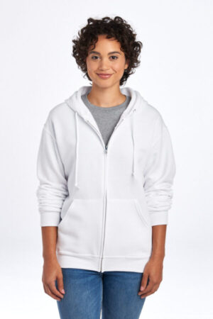 WHITE 993M jerzees-nublend full-zip hooded sweatshirt