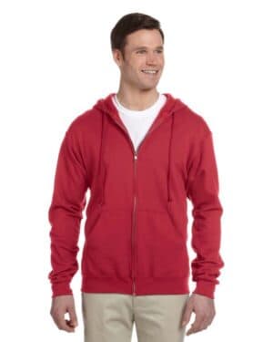 TRUE RED 993 adult nublend fleece full-zip hooded sweatshirt