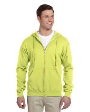 SAFETY GREEN 993 adult nublend fleece full-zip hooded sweatshirt