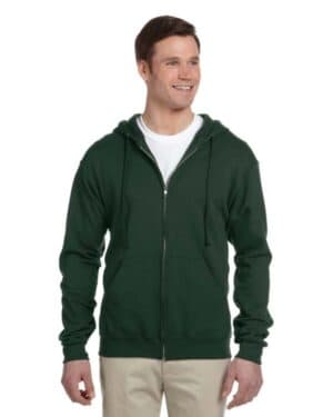 FOREST GREEN 993 adult nublend fleece full-zip hooded sweatshirt