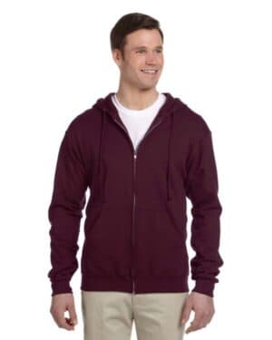 MAROON 993 adult nublend fleece full-zip hooded sweatshirt