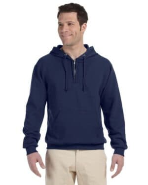 994MR adult nublend fleece quarter-zip pullover hooded sweatshirt