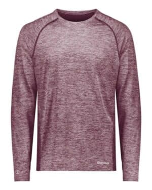 MAROON HEATHER Holloway 222570 electrify coolcore long sleeve t-shirt