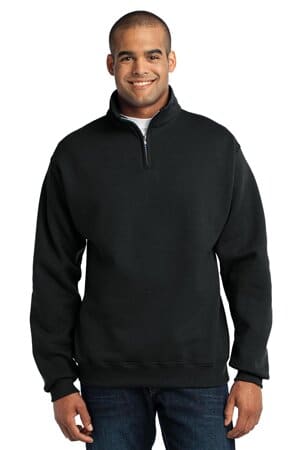 BLACK 995M jerzees-nublend 1/4-zip cadet collar sweatshirt