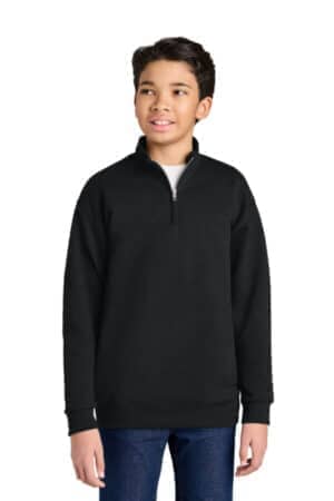 BLACK 995Y jerzees youth nublend 1/4-zip cadet collar sweatshirt