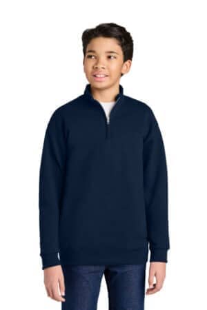 J. NAVY 995Y jerzees youth nublend 1/4-zip cadet collar sweatshirt