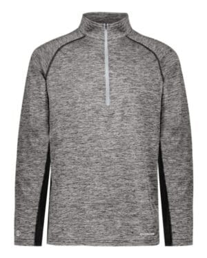 BLACK HEATHER Holloway 222574 electrify coolcore quarter-zip pullover