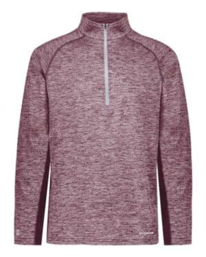 MAROON HEATHER Holloway 222574 electrify coolcore quarter-zip pullover