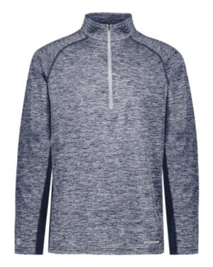 NAVY HEATHER Holloway 222574 electrify coolcore quarter-zip pullover