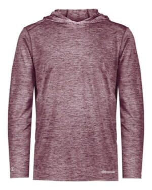 MAROON HEATHER Holloway 222589 electrify coolcore hooded pullover