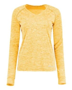 GOLD HEATHER 222770 women's electrify coolcore long sleeve v-neck t-shirt