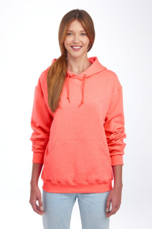 RETRO HEATHER CORAL 996M jerzees nublend pullover hooded sweatshirt