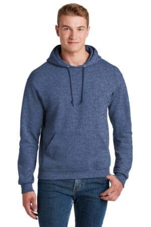 VINTAGE HEATHER BLUE 996M jerzees nublend pullover hooded sweatshirt