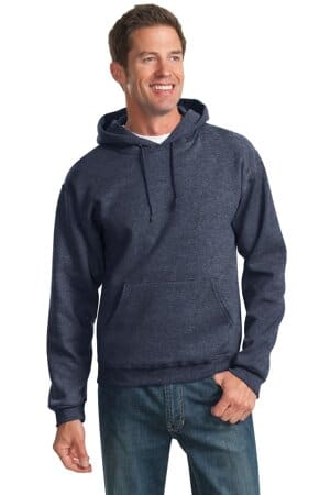 VINTAGE HEATHER NAVY 996M jerzees nublend pullover hooded sweatshirt