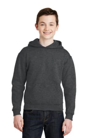 BLACK HEATHER 996Y jerzees-youth nublend pullover hooded sweatshirt