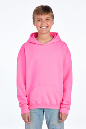 NEON PINK 996Y jerzees-youth nublend pullover hooded sweatshirt