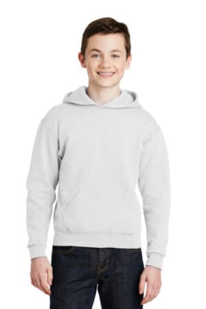 WHITE 996Y jerzees-youth nublend pullover hooded sweatshirt