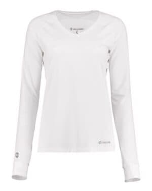 WHITE 222770 women's electrify coolcore long sleeve v-neck t-shirt