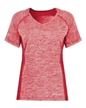 SCARLET HEATHER Holloway 222771 women's electrify coolcore v-neck t-shirt
