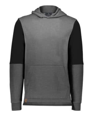 CARBON HEATHER/ BLACK 222681 youth all-american team fleece colorblocked hooded sweatshirt