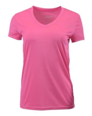 NEON PINK Paragon 203 women's vera v-neck t-shirt