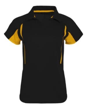 BLACK/ LIGHT GOLD Holloway 222730 women's two-tone avenger polo