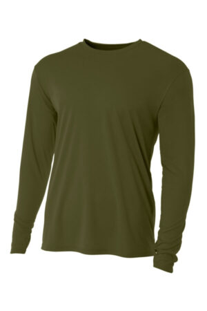 MILITARY GREEN A4N3165 a4 cooling performance long sleeve tee