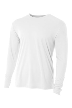 WHITE A4N3165 a4 cooling performance long sleeve tee