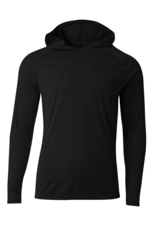 BLACK A4N3409 a4 cooling performance long sleeve hooded tee