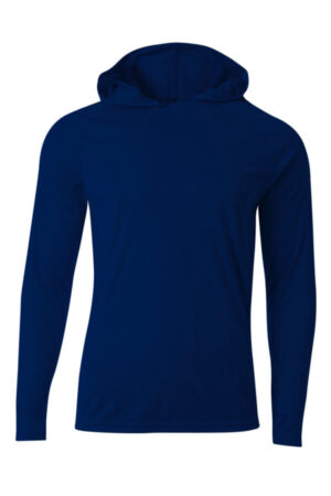 NAVY A4N3409 a4 cooling performance long sleeve hooded tee