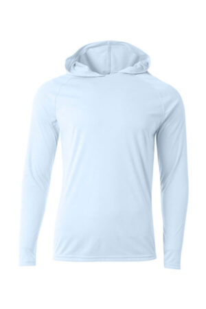 PASTEL BLUE A4N3409 a4 cooling performance long sleeve hooded tee