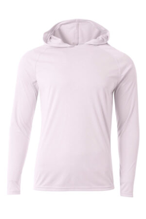 WHITE A4N3409 a4 cooling performance long sleeve hooded tee