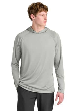 SILVER A4N3409 a4 cooling performance long sleeve hooded tee