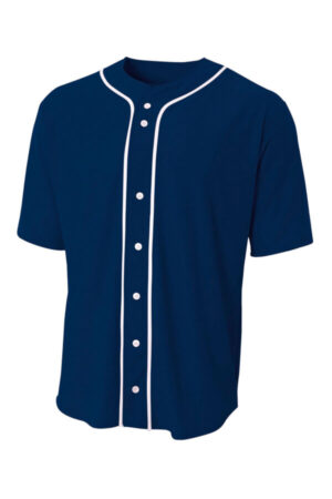NAVY A4N4184 a4 short sleeve full-button baseball top