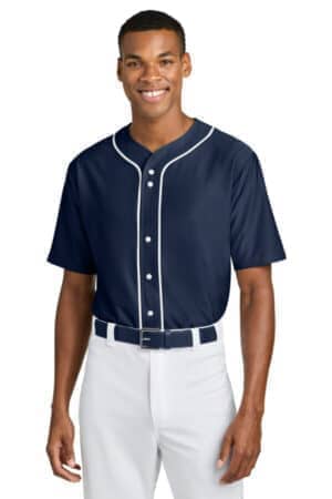 NAVY A4N4184 a4 short sleeve full-button baseball top
