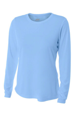 LIGHT BLUE A4NW3002 a4 women's cooling performance long sleeve tee