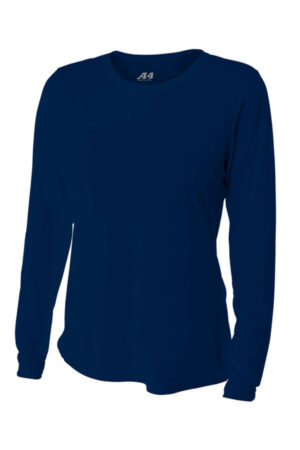 NAVY A4NW3002 a4 women's cooling performance long sleeve tee