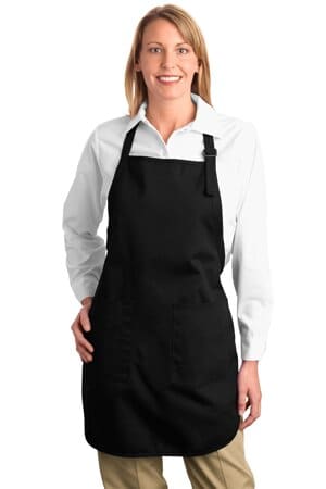 BLACK A500 port authority full-length apron with pockets