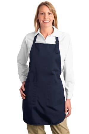 NAVY A500 port authority full-length apron with pockets