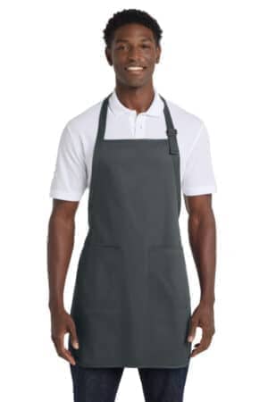 STORM GREY STORM GREY A500 port authority full-length apron with pockets
