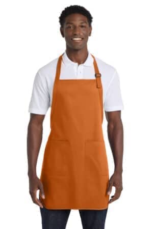 TEXAS ORANGE TEXAS ORANGE A500 port authority full-length apron with pockets