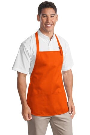 A510 port authority medium-length apron with pouch pockets