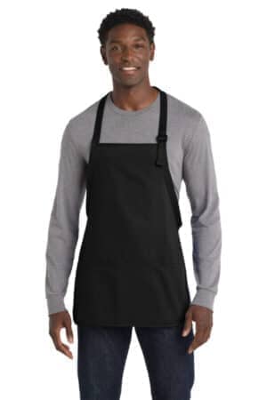 BLACK BLACK A510 port authority medium-length apron with pouch pockets