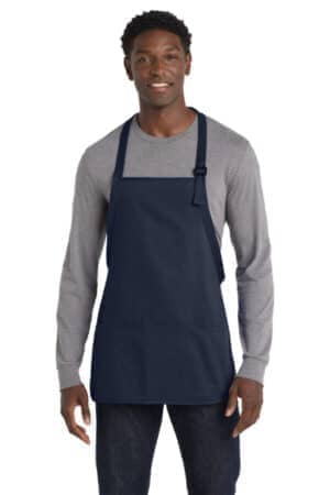 NAVY NAVY A510 port authority medium-length apron with pouch pockets