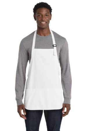 A510 port authority medium-length apron with pouch pockets