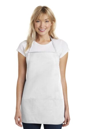 WHITE A525 port authority medium-length apron