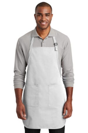 WHITE A600 port authority full-length two-pocket bib apron