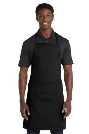 BLACK BLACK A700 port authority easy care extra long bib apron with stain release